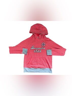 Abercrombie & Fitch warm red gray striped hoodie